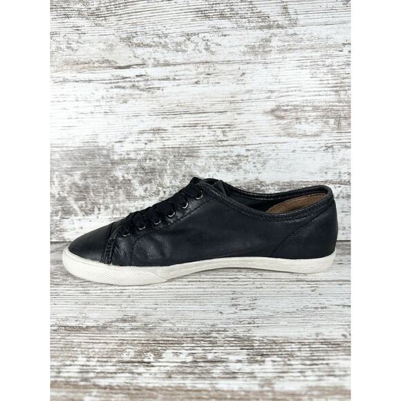 Women's Frye Mindy Low Black Leather Lace Up Sneakers Sz 7M - Picture 3 of 12